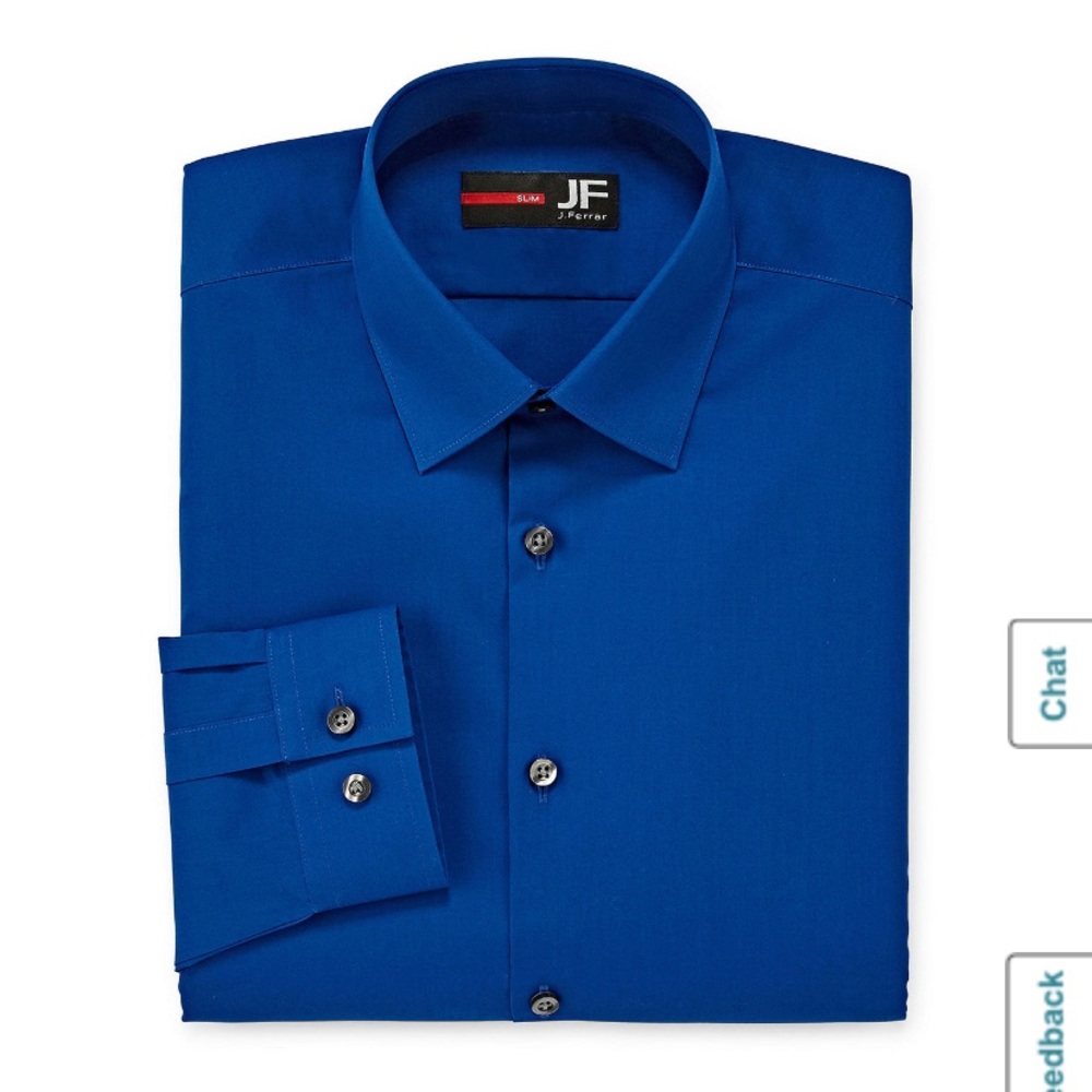 JF J.Ferrar Mens Long Sleeve Stretch Dress Shirt